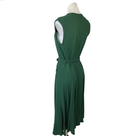 NEW Argent Vest Emerald Green Sleeveless Button Down Tie Belt Midi Maxi Dress 4 - Picture 2 of 5